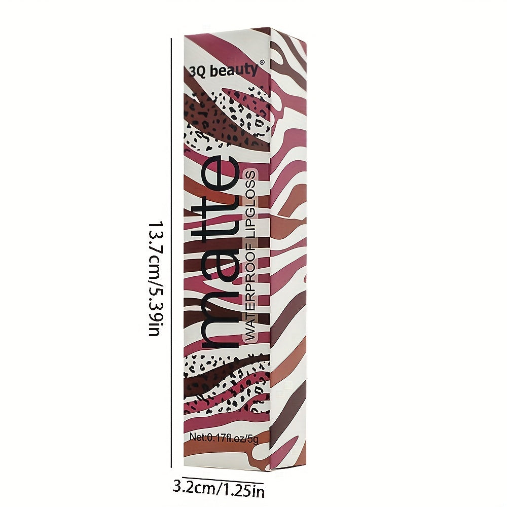 Leopard Lip Gloss Matte Non-stick Lip Glaze Makeup 12 Colors