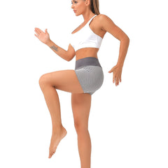 High Waist Honeycomb Yoga Shorts Quick Drying Butt Lifting Slimming Gym