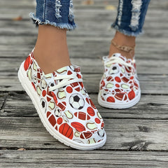 Women's Skate Shoes with Football Basketball Rugby Patterns