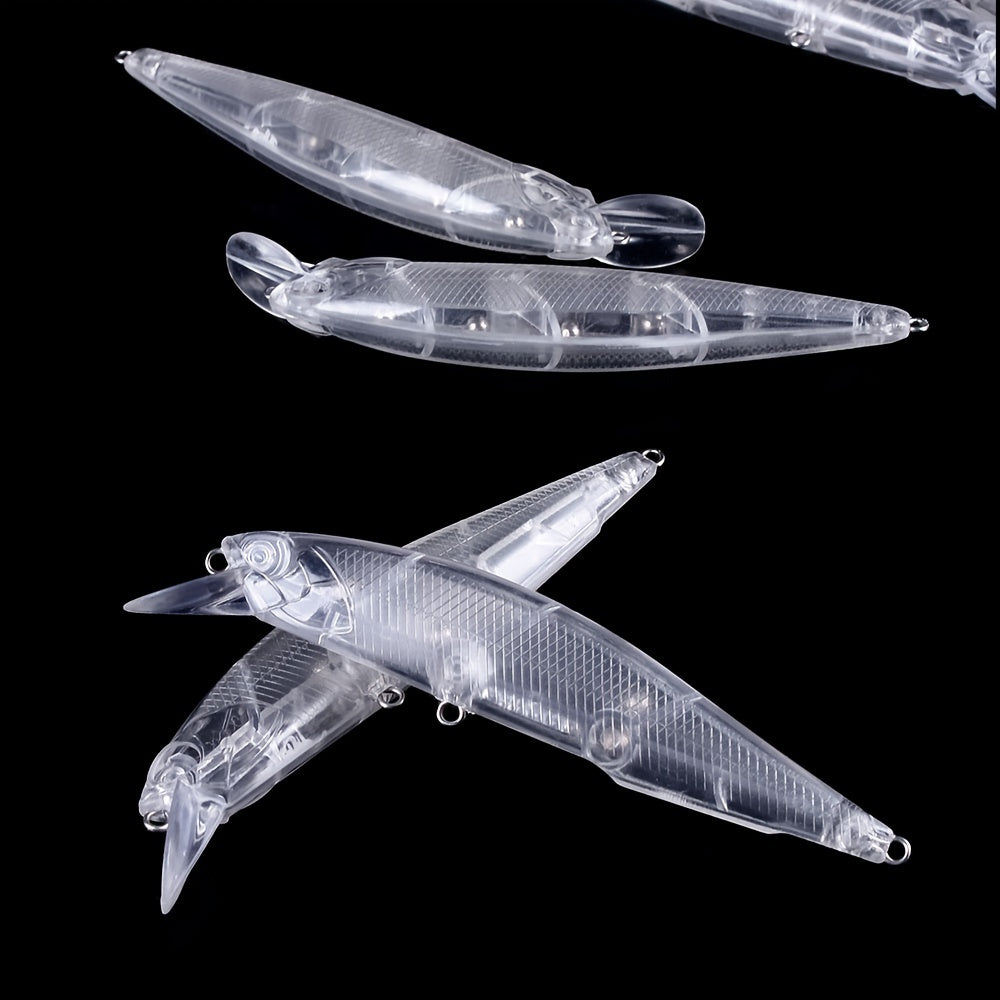 10pcs 12g Unpainted Minnow Lures DIY Fishing Tackle