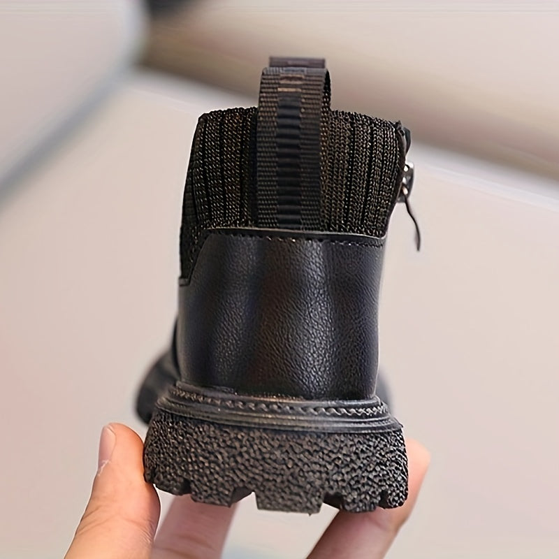 Girls' Lightweight Non-slip Zipper Boots for Spring and Autumn