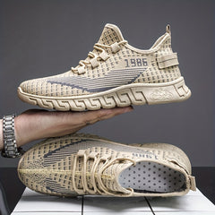 Men's Lightweight Lace Up Running Shoes Breathable Non Slip Sneaker