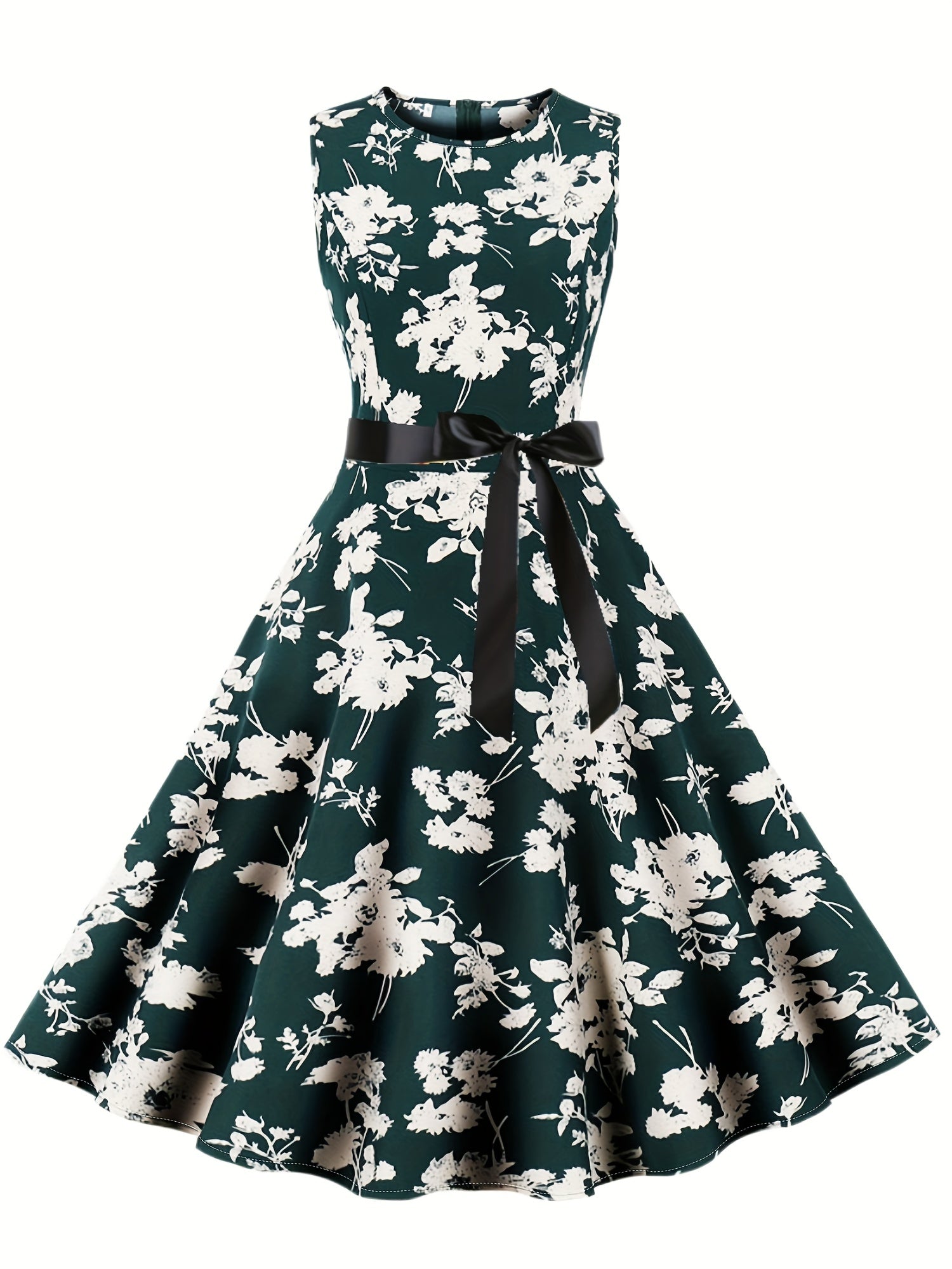 Floral Print Tank Dress Sleeveless A Line Summer Dress