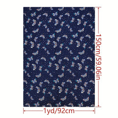 1pc Butterfly Pattern Silk Fabric Diy Clothes Pants Dress Quilt Cover Sewing 1yd