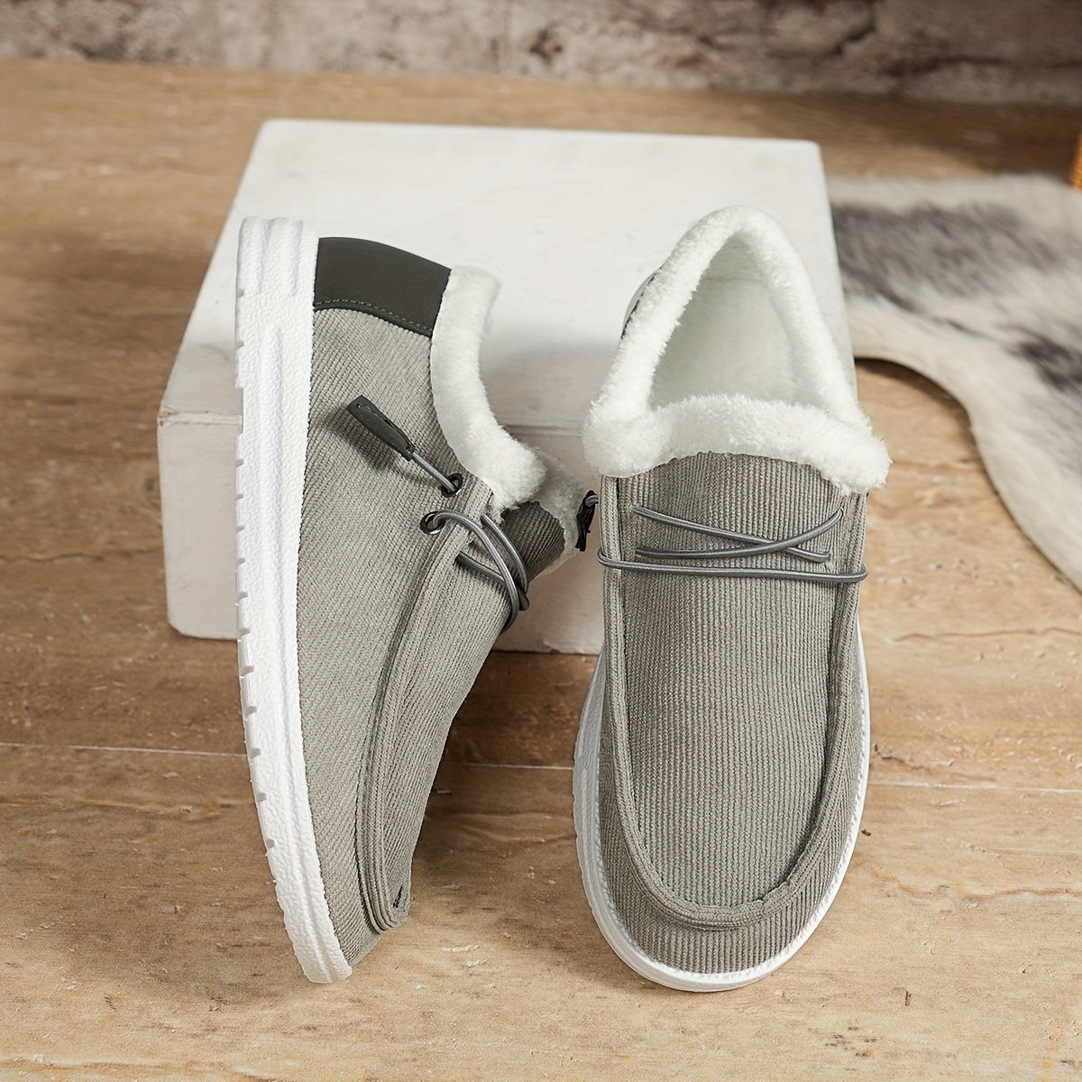 Plush Lined Snow Boots Keep Warm Round Toe Flat Low Cut Shoes