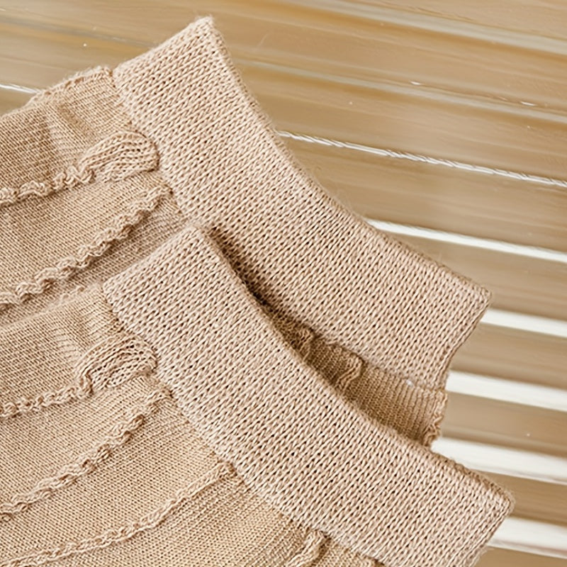 5 Pairs 3D Textured Ankle Socks Women's Stockings