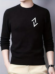 Geometric Pattern Knitted Sweater for Men