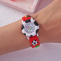 Red Football Basketball Rugby Sports Casual Watch