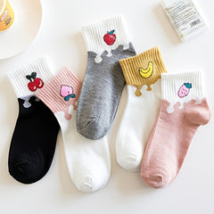 Cartoon Fruit Socks College Style Women's Stockings