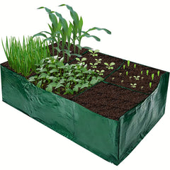 Fabric Raised Garden Bed with 6 Partition Grids PE Flowerpot
