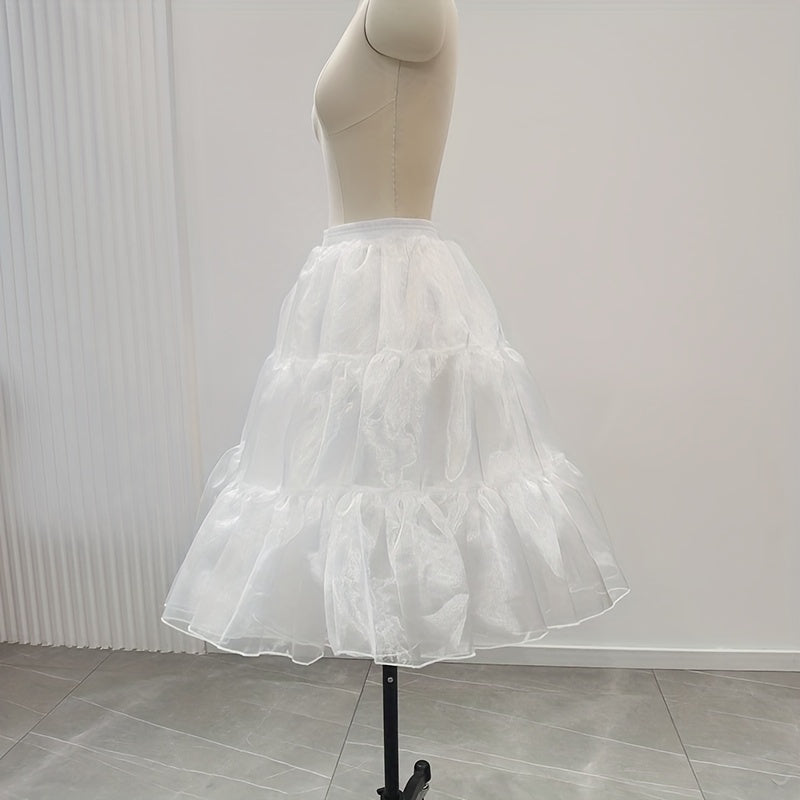 Vintage Wedding Skirt Ice Yarn Splicing Polyester Hand Wash One Size