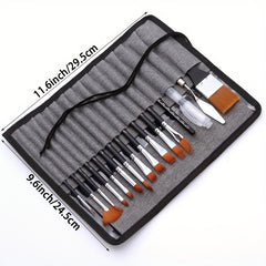 18pcs Paint Brush Set Enhanced Synthetic Brush Set