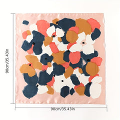Classic Floral Print Shawl Silk Square Scarf French Style Headwrap