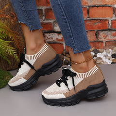 Women's Thick Bottom Running Shoes Mesh Breathable Non-slip Durable Casual Shoes