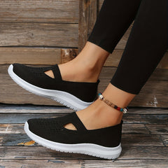 Women's Cut Out Knitted Sneakers Casual Slip On Shoes