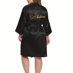 Butterfly & Letter Pattern Kimono Robe