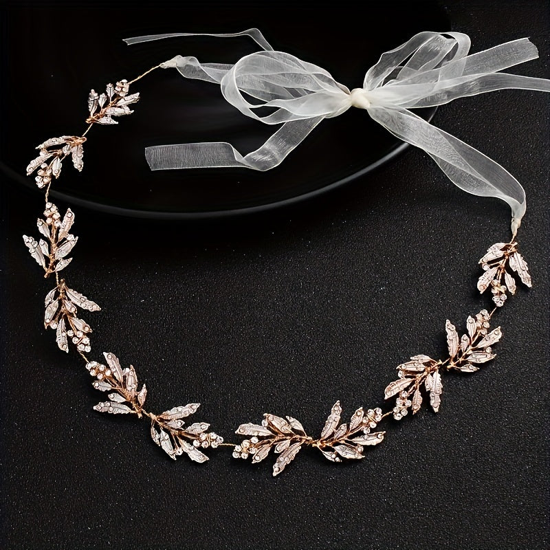 Rhinestone Headband Leaf Shape Hair Accessories