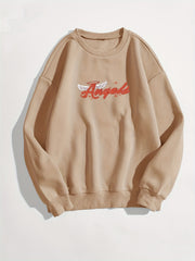Letter Print Crew Neck Sweatshirt for Women