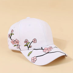 Embroidered Plum Blossom Baseball Cap