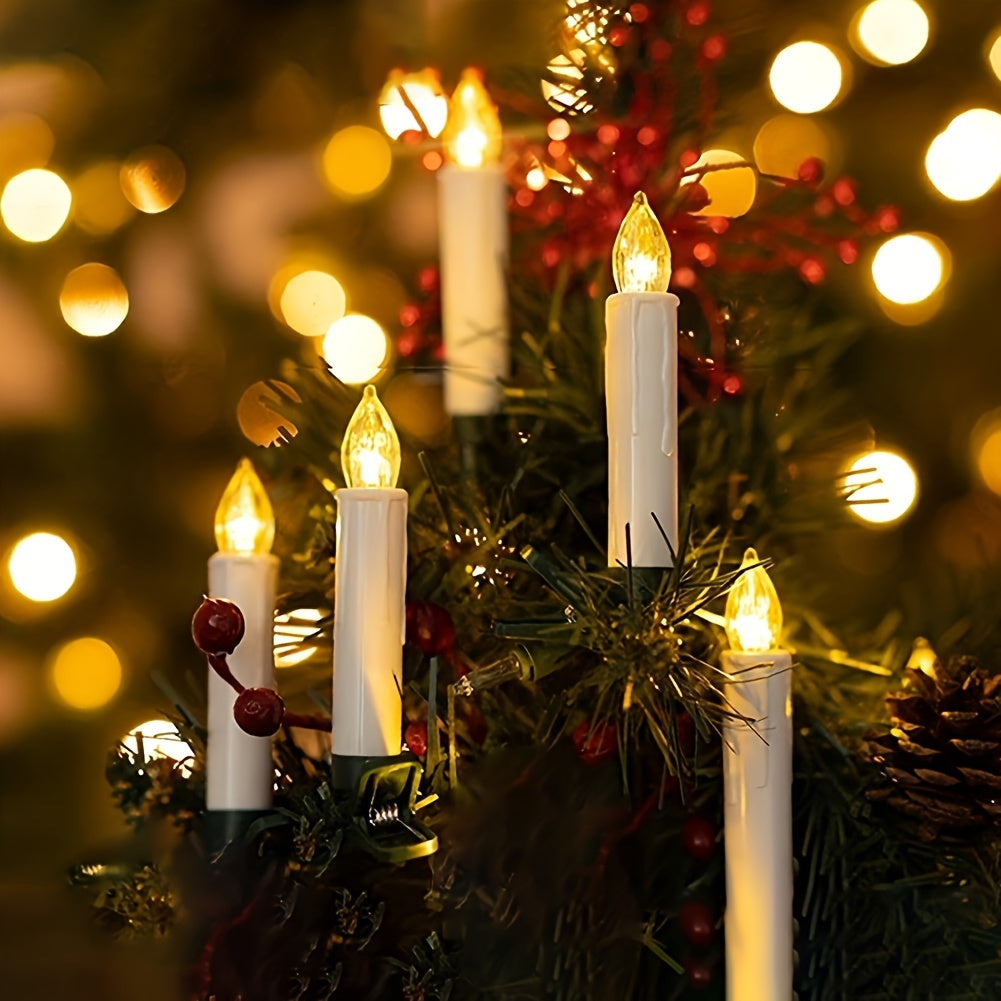 10pcs Flameless LED Candle Lights with Remote Control for Parties and Decor