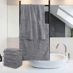 6pcs Colorful Hand Towels Set Microfiber Coral Velvet Face Towels