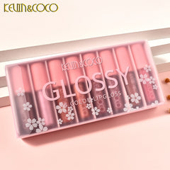 8 Pcs Metallic Glitter Lip Gloss Shining Non stick Cup
