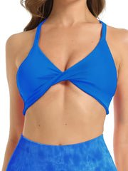 Twist Front Sport Halter Bra Cross Back Intimates Bra