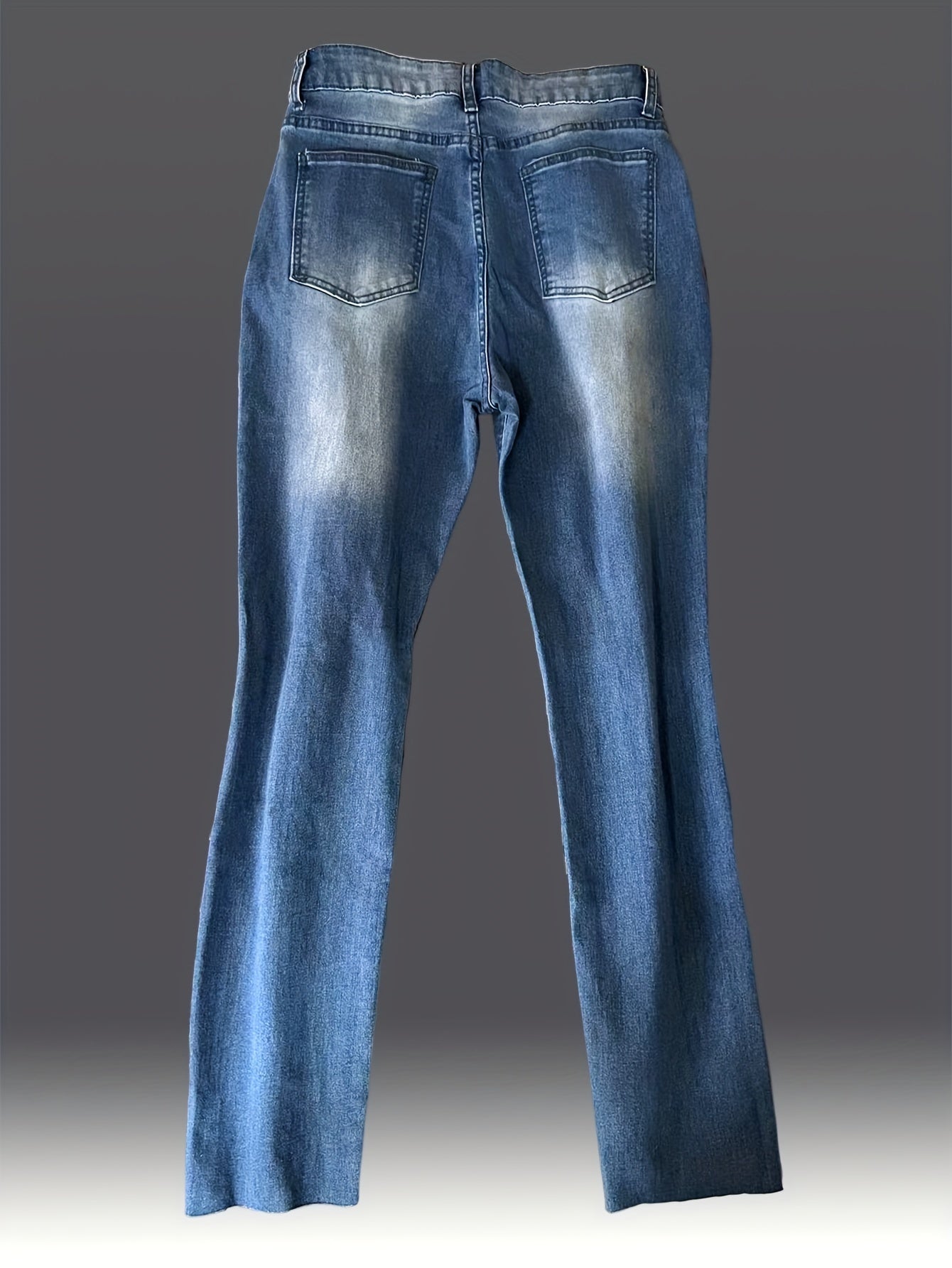 Water Ripple Embossed Ripped Jeans