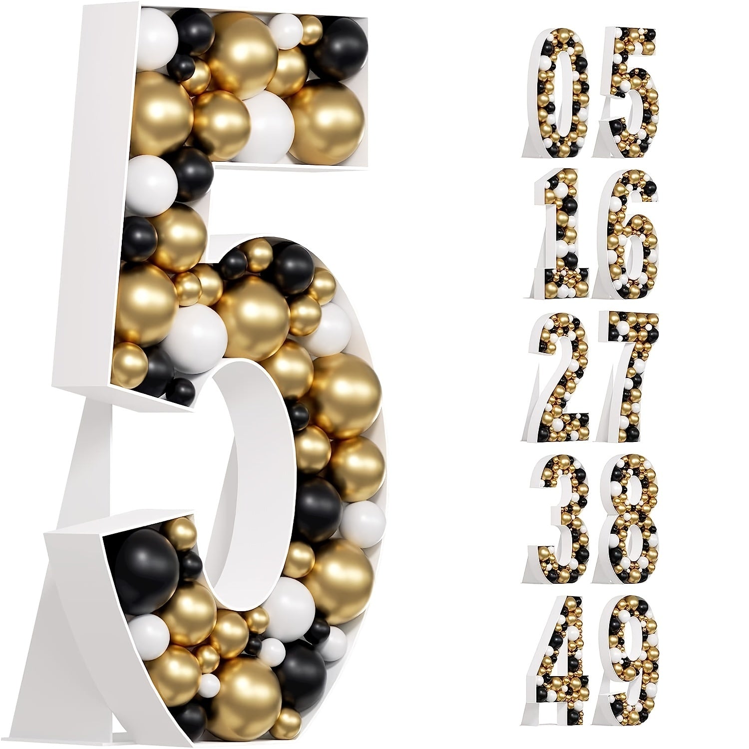 3D Board Number Shape Balloon Box Decoration