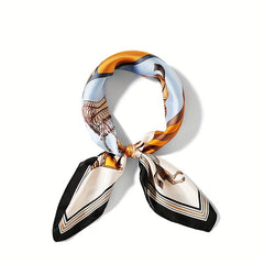 Horse Print Bandana Women Satin Neckerchief Silk Square Scarf