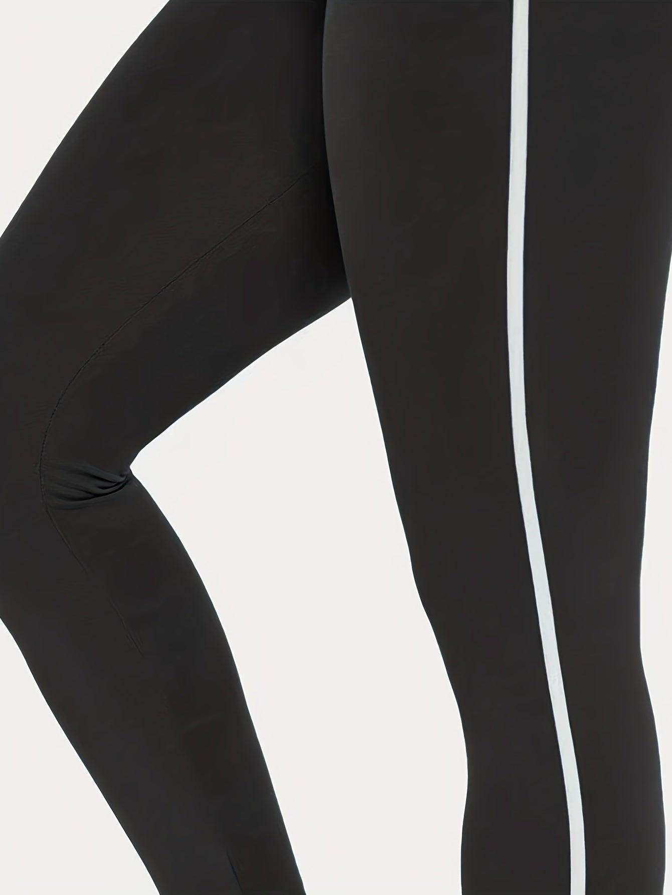 Plus Size Contrast Trim High Rise Leggings
