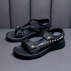 Men's Open Toe Hook And Loop Sandals Non Slip Comfortable Beach Shoes
