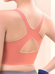 Criss Cross Back Sports Bra Breathable Front Buckle Bra