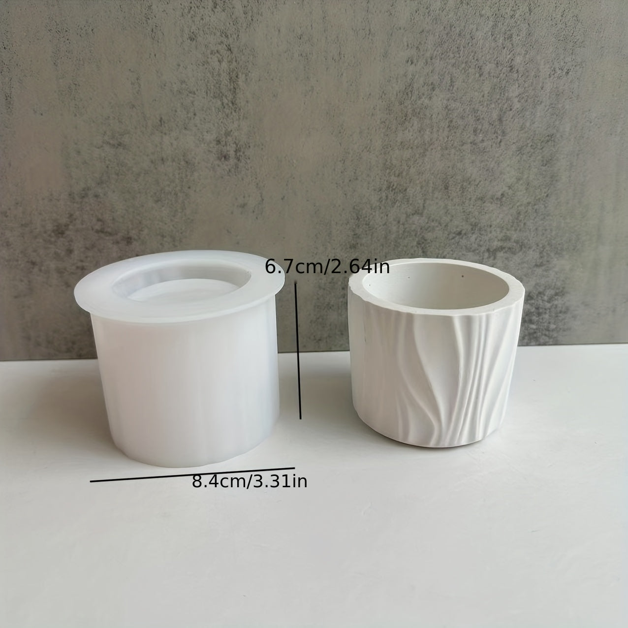 Line Striped Flower Pot Silicone Mold for Aromatherapy Wax Candle Holder
