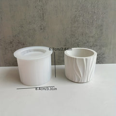 Line Striped Flower Pot Silicone Mold for Aromatherapy Wax Candle Holder