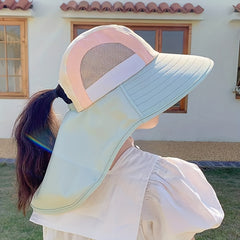 Kids Sun Protection Hat with Neck Cover for Outdoor Activities