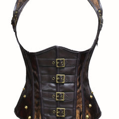 Punk Sleeveless Corset Bustier Tummy Control Lace Up Open Bust Body Shaper