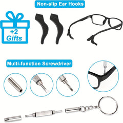 5 Pairs Adjustable Leather Eyeglass Straps Anti-Slip Chains with Ear Hooks