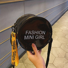 Girls Plastic Laser Round Bag Lightweight Shoulder Crossbody Bag
