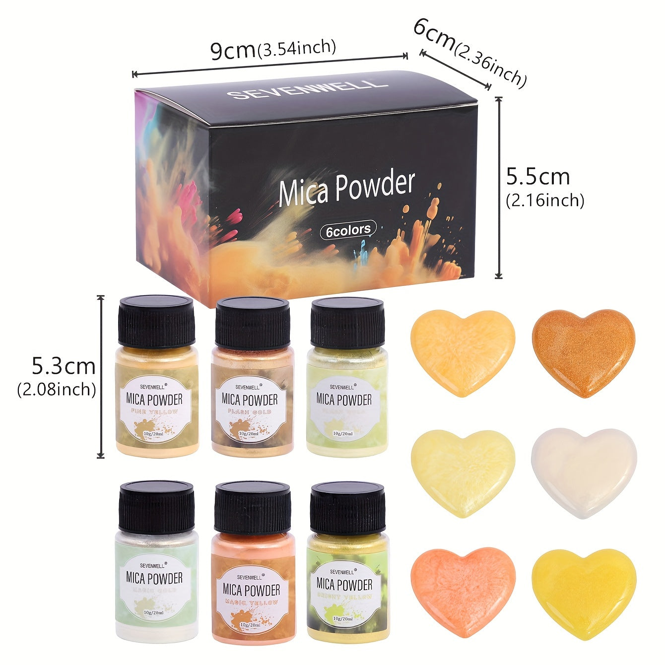 6 Colors Pearlescent Powder Silicone Mold Candle Soap Pigment Powder