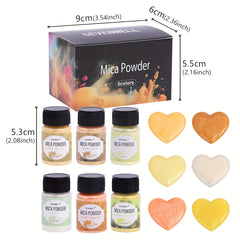 6 Colors Pearlescent Powder Silicone Mold Candle Soap Pigment Powder