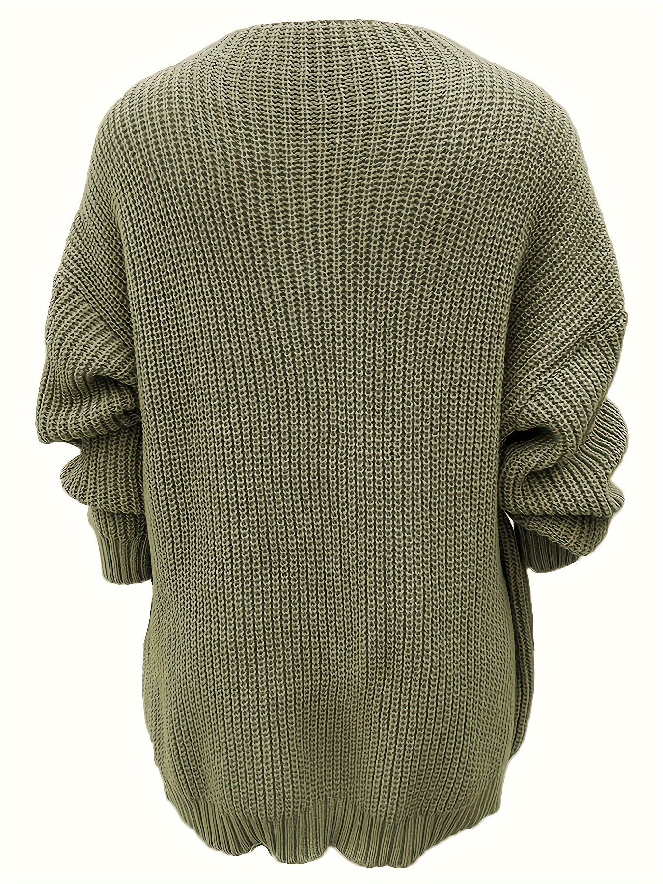 Casual Sweater Women's Plus Solid Bat Sleeve Round Neck Jumper
