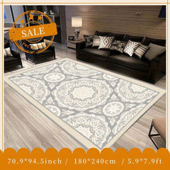 Vintage Geometric Faux Cashmere Area Rug Soft Fluffy Stain Resistant