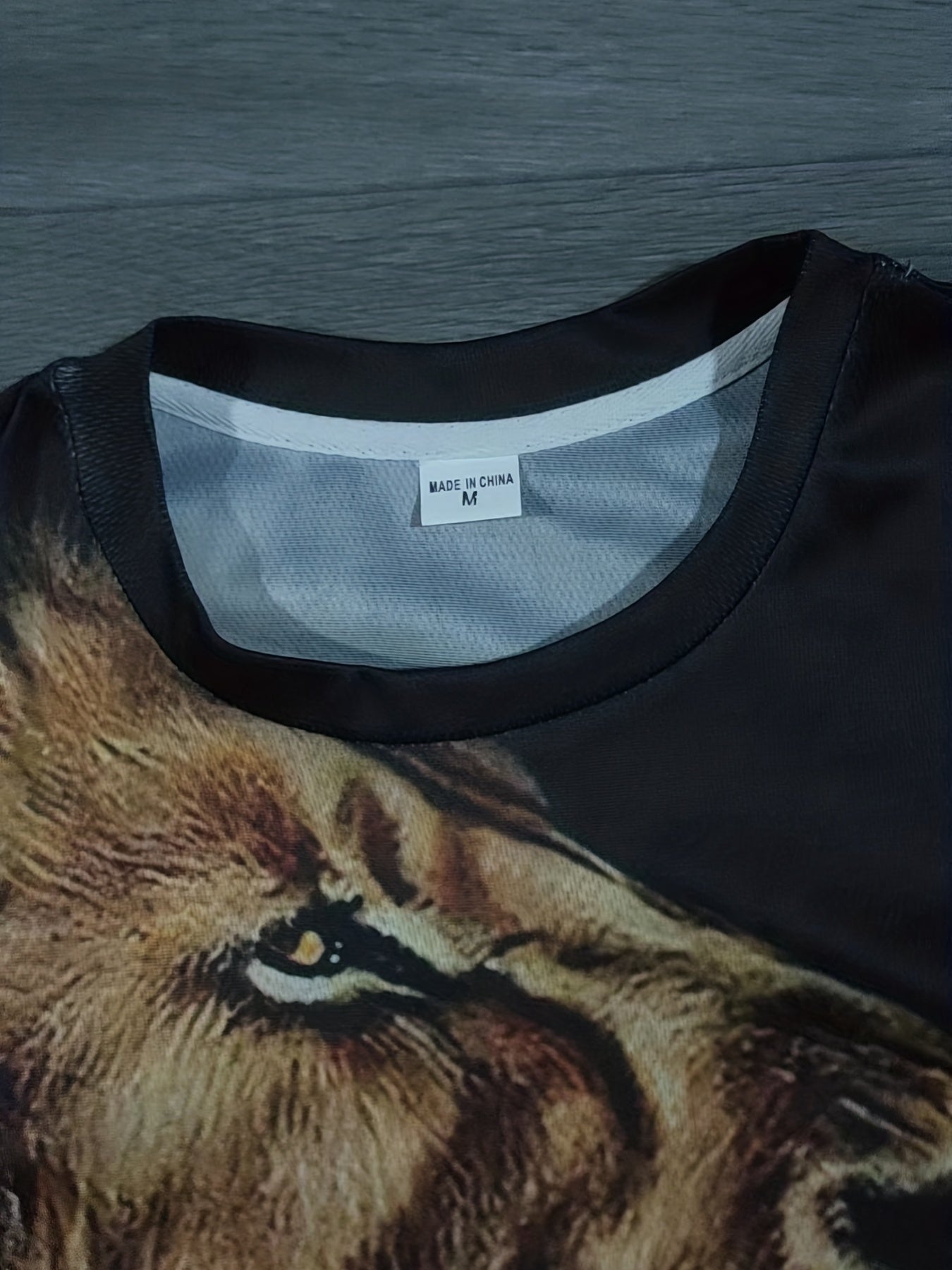 Men's Lion Graphic T-Shirt 3D Print Crew Neck Tee for Summer Outdoor Activities