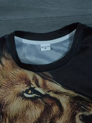 Men's Lion Graphic T-Shirt 3D Print Crew Neck Tee for Summer Outdoor Activities