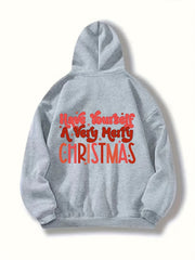 Christmas Kangaroo Pocket Hoodie Long Sleeve Sweatshirt