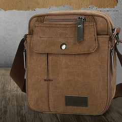 Functional Canvas Messenger Bag Lightweight Shoulder Travel Storage Bag