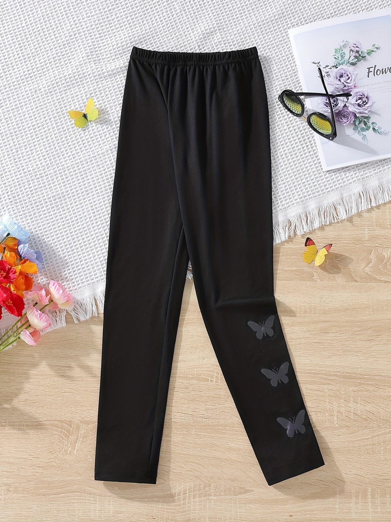 Butterfly Girls Casual Legging Pants High Waist For Dance Yoga Outfit