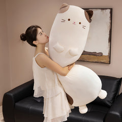 Long Legged Calico Cat Plush Pillow