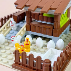 Farm Animals Building Blocks ChickenCoop Hen House Toys